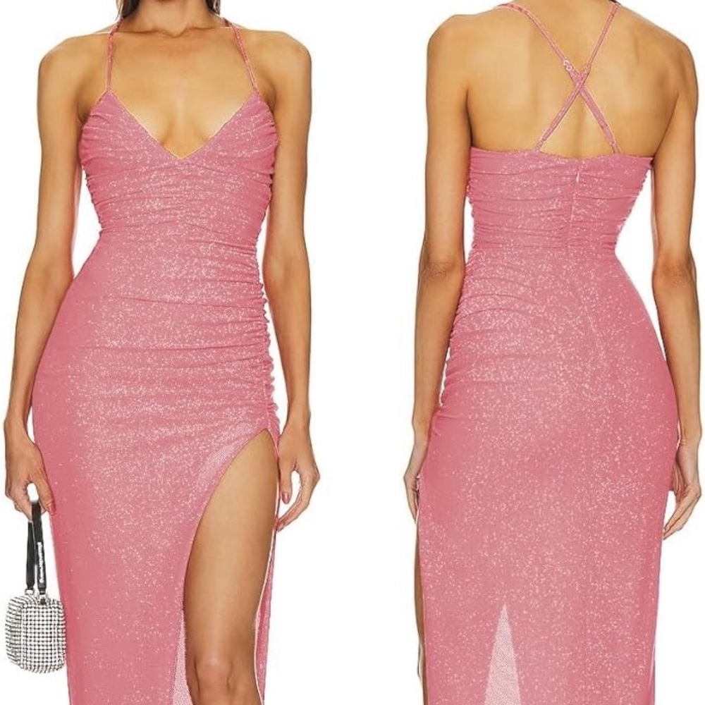 Pink Spaghetti Strap Maxi Dress